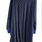 Cacique  night shirt gown black blue fleece long line polka dot 26/28 NWT Photo 1