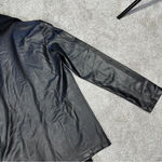 Clara Sun Woo Open Front Drape Cardigan Jacket Faux Leather Knit Goth in Black M Size M Photo 8