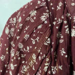 Loft NWT WO SIZE XS LONG SLEEVE TIE FRONT REDDISH BROWN FLORAL METALLIC GOLD Photo 3