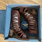 FREEBIRD by Steven Awesome New  Lotus Stud Gladiator Heels - Cognac - Sz 8 Photo 10