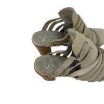 Free People Byron Strappy Mules Block Heel Leather Gray Size 41 USA 10 Cowgirl Photo 8