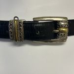 Brighton Women’s Black Textured Adjustable Belt with Two Tone Buckle- Medium Photo 1