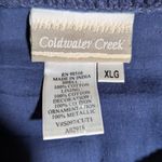 Vtg 1990s Coldwater Creek Collarless Tie Dye Denim Beaded Embroidered Jacket XL Blue Photo 3