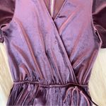 One Clothing Los Angeles Burgundy Velvet Jumper Romper XS With Side Tie Photo 6