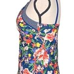 Ellen Tracy floral and fauna tankini halter top with keyhole in size 8. EUC Photo 5