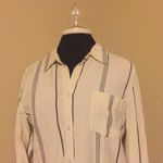 Sanctuary ❤️  white flannel button down with stripes ❤️ Photo 1