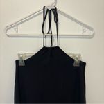 We Wore What  Cut Out Midi Skirt Jersey Knit Black Stretchy Tie Strappy Bodycon Photo 3