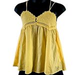 Urban Outfitters Women’s Yellow Crochet Babydoll Blouse Size Small Petite NWOT Photo 3