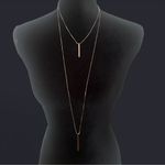 Chico's Chico’s Rose Gold Layered Pillar Bar Necklace 28” Photo 1
