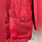 Natural Reflections Women Red Parka Rain Jacket Coat Lined Hooded Drawstring L Photo 7