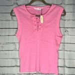 Victoria's Secret Victoria’s Secret Tie-Neck Pink Tank Sz L NWT Bubblegum Festival Summer Crop Top Photo 0