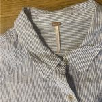 Free People  No Limits Blue Striped Button-Up Shirt- Size Medium Photo 3
