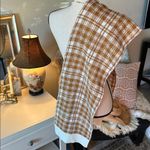 Timberland  women’s white mustard plaid knitted scarf OS unisex Photo 4