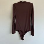 Abercrombie & Fitch  Soft AF Twist Neck Burgundy Long Sleeve Bodysuit Size Large Photo 4
