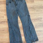 Liverpool Black Flare Wide Leg Jeans with Distressed Hem Photo 0