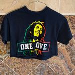 Zion Rootswear Bob Marley T Shirt Medium Black One Love Crop Top Photo 0