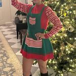 Ugly Christmas Sweater Dress Gingerbread Candycane Fair Isle Red Green size M Size M Photo 5