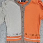Elisa Cavaletti Blu Sweater Dress Womens 6 Cashmere Wool Blend Patchwork Knit Orange Photo 5