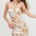 Urban Outfitters  Toile Printed Sateen Mini Dress Amber White Large Photo 2