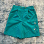 Vintage David Smith Teal Embroidered Floral Strawberry Shorts Size 6 Blue Photo 0