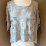 Cecico  Gray Mesh Women's Blouse Medium Photo 0