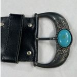 Southwestern Leather Belt With Turquoise Stone SKU 7529 Black Photo 1