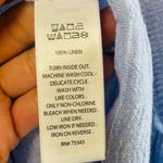 Sigrid Olsen Womens L Linen Wide Leg Cropped Pants Blue Beachy Coastal Resort Photo 3