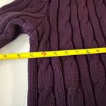 VTG Y2K Lauren Ralph Lauren Cable Knit Sweater Purple Turtleneck Women’s Sz L Size M Photo 4