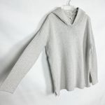 Pure Jill Wool Blend Hooded Pullover Knit Oversized Sweater Size XS Gray Photo 4