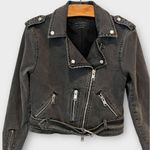 ALLSAINTS Balfern Denim Biker Jacket Size US/2 Photo 4