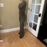 American Eagle  Olive Green Ribbed Wrap Front Long Sleeve Jumpsuit - size XS Photo 2