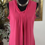Susan Lawrence  Women’s Sleeveless Cowl Neck Blouse XL Hot Pink Stretch Pullover Photo 0