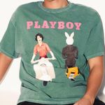 Playboy New  June 1959 Cover Tee Short Sleeve Crewneck T-Shirt Green Size Small Photo 5