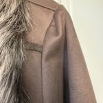 BCBGeneration  Brown Faux Suede Faux Fur Trim Asymmetrical Jacket Small Cabincore Photo 5