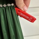 Mac Duggal  55702 Satin Puff Shoulder Rhinestone Encrusted Gown‎ Green 10  NEW Photo 6