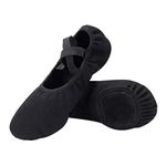 Capezio  Leather Black Ballet Flats with Elastic Strap for women sz5 Photo 3