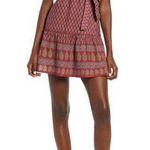 Raga Avah Floral Faux Boho Wrap Mini Dress color Wine size LARGE BRAND New Photo 0