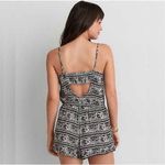 American Eagle Womens  Tribal Boho Embellished Back Cutout Romper - Sz S Photo 2
