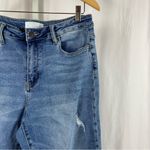Vervet  Size 30 Blue High Rise Distressed Raw Hem Straight Leg Crop Jeans Cali Photo 6
