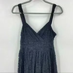 DKNY  Donna Karan Black Lace V Neck Pleated Fit Flare Formal Dress Women’s Size 8 Photo 8