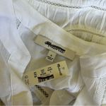 Madewell  White Lace-Inset Pintucked Henley Top Semi Sheer Short Sleeve Small Photo 9