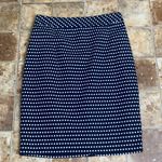 Coldwater Creek Navy Blue White Polka Dot Knee Length Skirt Size 8 Photo 1