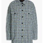 Stine Goya Phoenix Frayed Houndstooth Tweed Oversized Shirt Shacket Size S Blue Photo 2