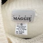 Vintage Just Maggie Pearl Sequin Embellished Floral Embroidered Sweater White S Photo 4