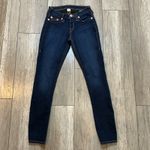 True Religion True‎ Religion World Tour Curvy Skinny Jeans Dark Wash Orange Stitching Size 26 Photo 1