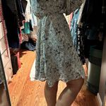 Floret Studios Sheer Long Sleeve Spring Summer Mini Dress | Boho | Size XS White Photo 3