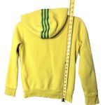 Adidas  Hoodie Womens Medium Yellow Full Zip 3-Stripes Thumbholes Sweatshirt Photo 4