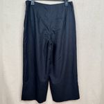 Vince Women's Wide Leg Flat Front Ankle Pants Black Size 8 Casual Side Zip Photo 1