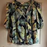 Panama Jack short sleeve tropical print puff sleeves. GUC. Photo 0