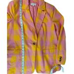 Free Assembly Womens XXL Pink & Yellow Checkered Blazer Photo 8